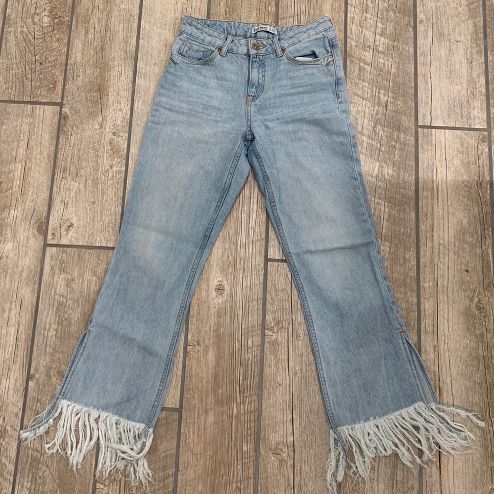 Fringe denim jeans